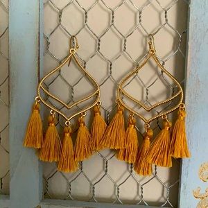 Francesca’s Golden Yellow Statement Earrings